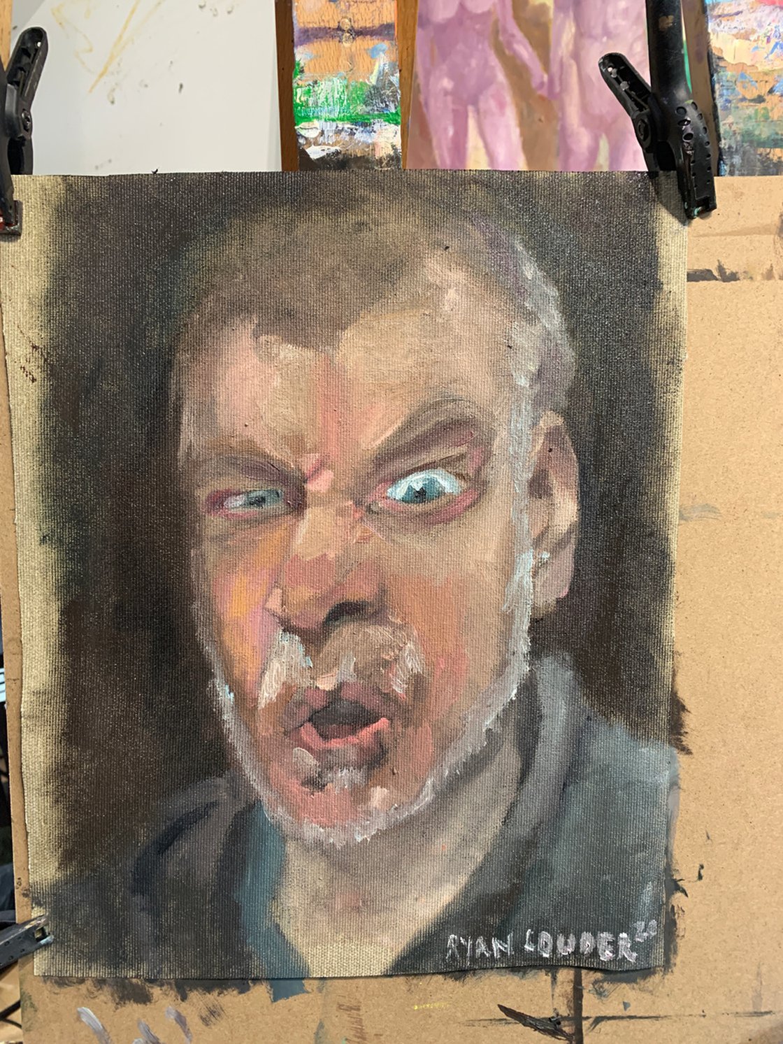 A painting titled 'Self Portrait Study In Oil by Ryan  Louder' by Ryan Louder