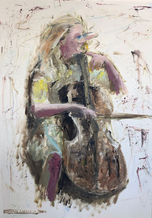 A painting titled 'Cello by Ryan  Louder' by Ryan Louder