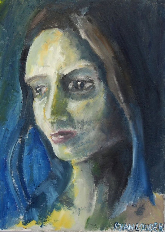 A painting titled 'Yellow and blue by Ryan  Louder' by Ryan Louder