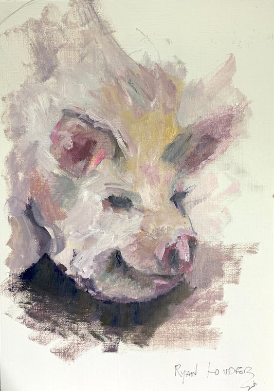 Pig In Mud Painting by Ryan Louder