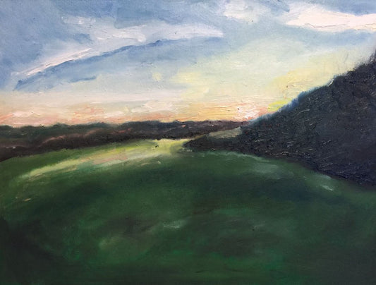 Kent Landscape At Dusk" by Ryan  Louder - Sold