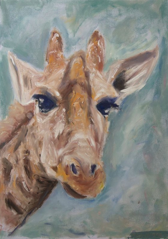 Giraffe Painting by Ryan Louder