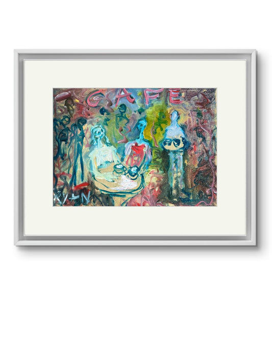 A painting titled 'Cafe by Ryan  Louder' by Ryan Louder