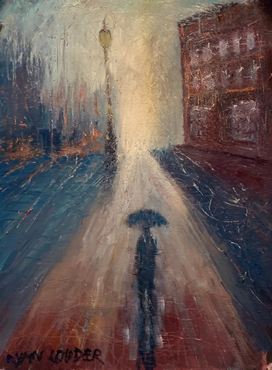 City In The Rain Painting by Ryan Louder