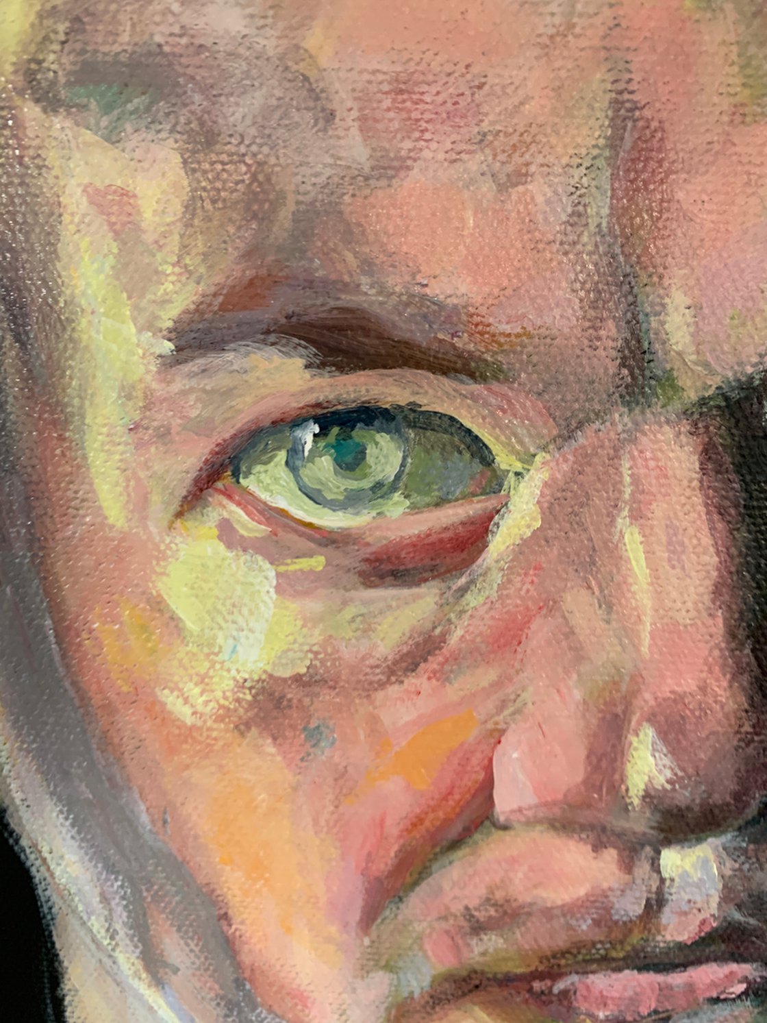 A painting titled 'Self Portrait In Acrylic by Ryan  Louder' by Ryan Louder