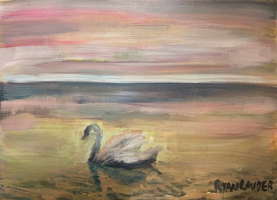 Swans At Dawn Painting by Ryan Louder