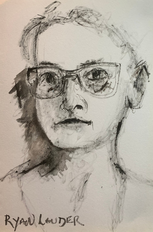 A painting titled 'Portrait of a Woman with a Spark In Her Eyes by Ryan  Louder' by Ryan Louder